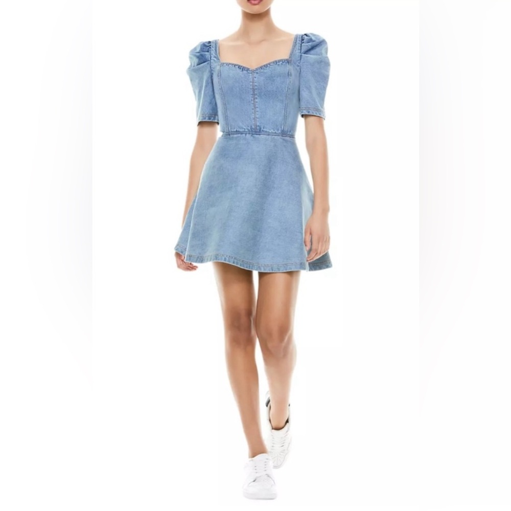 Alice + Olivia Light Blue Denim Mini Dress
